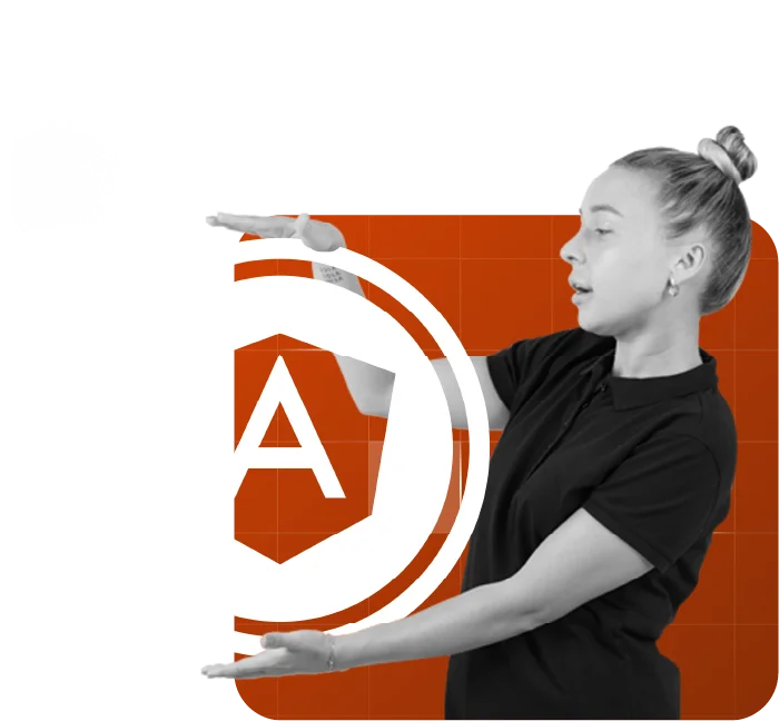 Angular icon represented by a girl