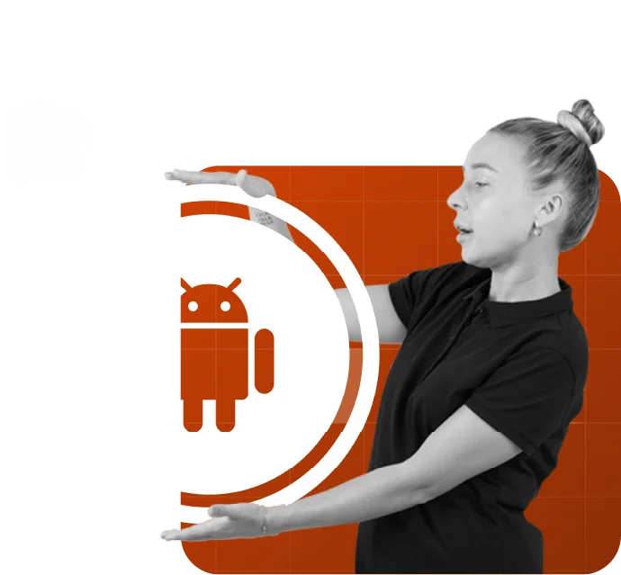 Android icon represented by a girl