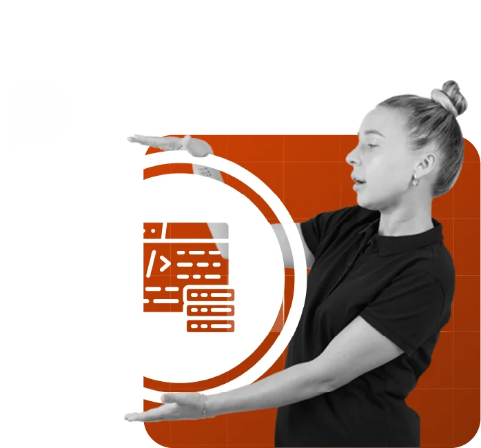 JavaScript icon represented by a girl